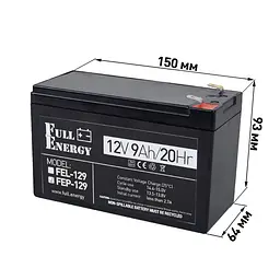 Акумулятор Full Energy FEP-129 12V 9AH - мініатюра 2