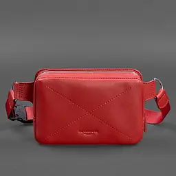 Шкіряна жіноча поясна сумка Dropbag Mini червона - мініатюра 8