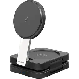 Бездротовий зарядний пристрій Choetech T636-F Qi2 3in1 Foldable Magsafe Wireless Charger Black [127160] - мініатюра 3