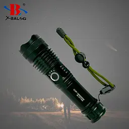 Ліхтарик X-Balog BL-X71 P50 ручний акумуляторний, чорний, світлодіодний, USB-зарядка, Zoom-фокус, 5 режимів - мініатюра 3