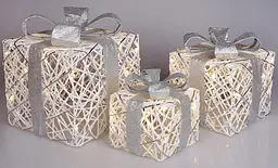 Набір декоративних подарунків - 3 коробки з LED-підсвічуванням Bona 15х20 см, 20х25 см, 25х30 см dec0008473 - мініатюра 2