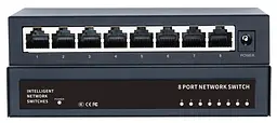 Комутатор Merlion MG1008 8 портів Ethernet 10/100/1000 Мбіт/сек. метал DC 5V 2А. Блок живлення у комплекті