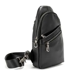 Сумка-слінг чорна чоловіча Tiding Bag 10031A - мініатюра 3