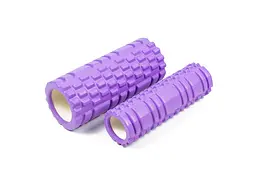 Масажний ролик EasyFit набір Grid Roller Double 33 см Фіолетовий (EF-7737s-1) - мініатюра 2