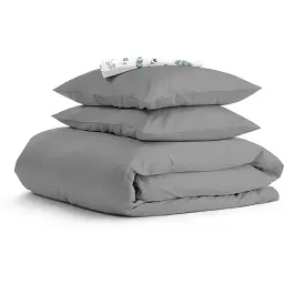 Комплект постільної білизни Cosas сімейний SHADOW CS6 2 x 160 x 220 см (Ranfors53_Graphite_FoliageBirds_160x2)