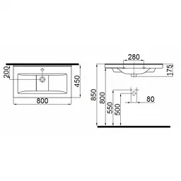 Раковина Idevit Hera 45x80 0201-0805, Білий - мініатюра 2