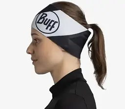 Пов'язка на голову Buff Tech Fleece Headband, Zesy Graphite Чорний-Білий - мініатюра 3