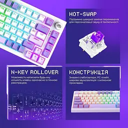 Клавіатура Proove Gaming Coupe (Ukraine Layout) Black Purple (WKCP00022416) - мініатюра 2