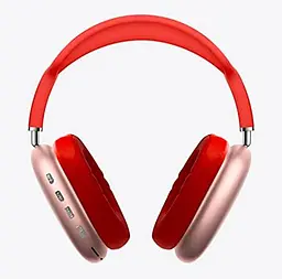 Повнорозмірні бездротові навушники-гарнітура Bluetooth з акумулятором Macaron MP90 з MP3 плеєром/AUX/microSD Червоні - мініатюра 2