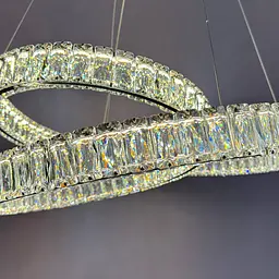 Елегантна підвісна LED-люстра з кришталем Linisoln 7112 CH хром, кришталь, 150 Вт, 58 см, 15-17 кв. м - мініатюра 4