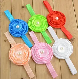 Пов'язка дитяча червона - окружність 36-50 см розмір квітки 8 см - мініатюра 3