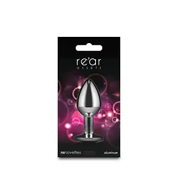 Анальна пробка NS Novelties Rear Assets - Silver/Pink Gem, S - мініатюра 4