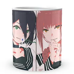 Кухоль GeekLand Chainsaw Man Людина Бензопила Макіма Павер Кобені Резе CM 02.08 330 мл білий - мініатюра 2