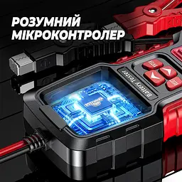 Тестер автомобільних акумуляторів Foxsur FBT-300 цифровий аналізатор батарей 12V/24V, 3-200Ah Red (19444) - мініатюра 6