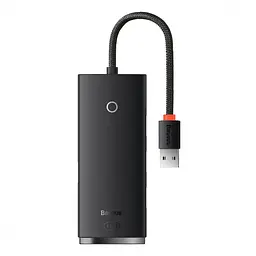 USB-Хаб Baseus USB-Hub Lite Series 4-Port USB-A HUB Adapter (USB-A to USB 3.0*4) 25cm Black (WKQX030001)