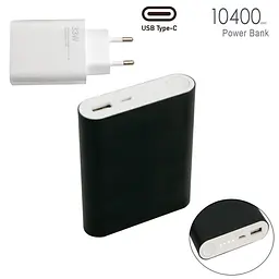 Набір адаптер для зарядки 33W Power adapter Suite і повербанк для телефону на 10400mAh чорний - мініатюра 2
