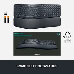 Клавіатура Logitech ERGO K860 for Business Bluetooth/Wireless UA Black [920-010352] [81153] - мініатюра 6