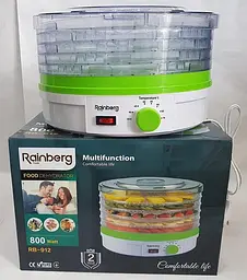 Сушарка для овочів та фруктів Rainberg RB-912 800 Вт 5 ярусів Білий (1885534292) - мініатюра 6