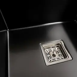 Кухонна мийка Platinum Handmade PVD Black 78x50B R (два отвори, квадратний сифон, 3.0/1.0 мм), Чорний - мініатюра 4