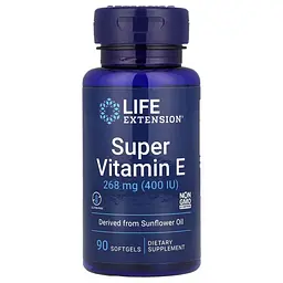 Вітамін Е Life Extension Super Vitamin E 268 mg, 90 капсул для підтримки серця, мозку та імунної системи
