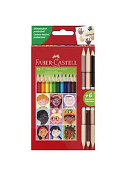 Набір олівців 12 кол. FABER CASTELL + 3 двосторонні Skintones (511514)