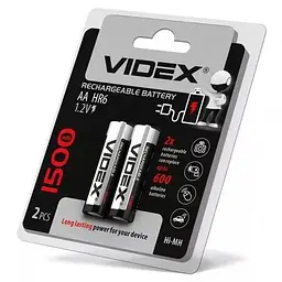 Акумуляторна батарейка Videx AA HR6 1500mAh 2 шт