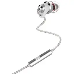 Дротові навушники Remax RM-585 metal music 3.5 mm 1.2 m вакумні з мікрофоном White - мініатюра 4