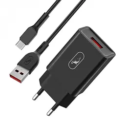 Зарядний пристрій SkyDolphin SC36V (1USB, 2.4A) Black + кабель microUSB (SDMZP-000176)