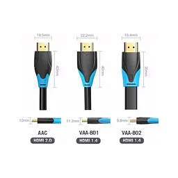 Кабель мультимедійний HDMI M to HDMI M 10.0m 4K30Hz black Vention (AACBL) - мініатюра 6