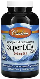 Рибʼячий жир Carlson Super-DHA Gems 500 мг 180 капс