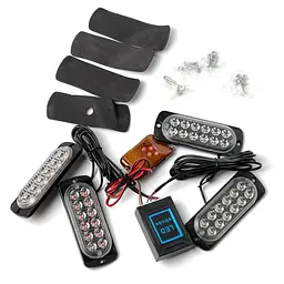 Страбоскоп Світлодіодний 12-24V / LED 4 шт. / 12 Режимів / Червоно-Синій (BS-1-4-12LED R+B)