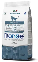 Сухий корм Monge Cat Monoprotein Sterilised із фореллю для стерилізованих кішок 10 кг