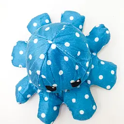 М'яка іграшка Восьминіг перевертень двосторонній веселий сумний Mood Octopus 16 см UKC блакитний перламутровий в горошок - мініатюра 6