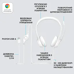 Навушники Logitech H390 USB White (981-001286) - мініатюра 6