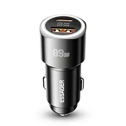 Essager Car Charger 89W 2 порта USB-C та USB-A Super Fast Charge PD QC 3.0 (сірий) - мініатюра 2