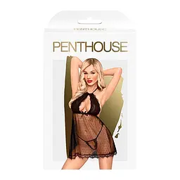 Комплект сорочка в стилі 60-х та трусики з доступом Penthouse - Libido Boost Black L/XL Penthouse SO5274 95765 - мініатюра 2