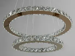 Люстра стельова LED Diasha 7206-6W/480+340G "Кришталеві кільця", 55W, 3025 лм, золото, для коридору, кухні, спальні - мініатюра 4