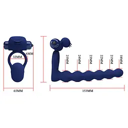 Віброкільце Pretty Love Hercules Penis Sheath III 15.3 см синій - мініатюра 6