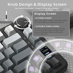 Ігрова механічна бездротова клавіатура Attack Shark X85 Pro / Три режими підключення / Blueberry Switch / Black - мініатюра 4