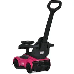 Дитяча каталка-толокар 2 в 1 Bambi M 5106-8 з батьківською ручкою рожевий - мініатюра 4