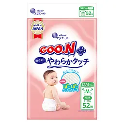 Підгузки GOO.N Plus 6-11 кг Розмір М, на ліпучках 52 шт (21001497)