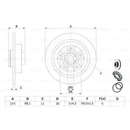 Гальмівний диск Bosch 0 986 479 009 - мініатюра 5
