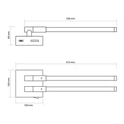 LED світильник настінний Videx WL042, 10W 3000-4000-6000K чорний (29193-000) - мініатюра 3