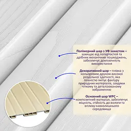 Рейка декоративна Sticker Wall WPC стінова 200х11х2900мм SW-00003011 - мініатюра 2