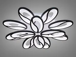 Люстра стельова LED Diasha 8090/8+4BK, 190W, 4100K, чорний метал, сучасний стиль для дому - мініатюра 2