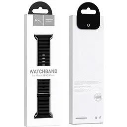 Ремінець Hoco iWatch WA12 Original series marine double buckle silicone strap (38/40/41 мм) Black - мініатюра 3