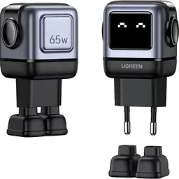 Мережевий зарядний пристрій Ugreen Uno CD361 Robot GaN Fast Charger 65W (25685) [159830] - мініатюра 4