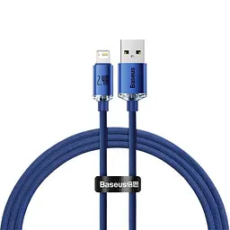 USB кабель Baseus Crystal Shine Series Fast Charging Data Cable USB to iP 2.4A 1.2m синий CAJY000003