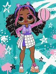 Набор для росписи по номерам для детей 5+ Tweens LOL Skate Dance Hoops Cutie, Ideyka, 30x40 см, КНО1211