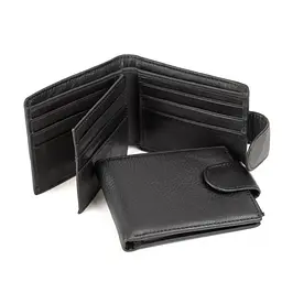 Чоловіче шкіряне портмоне чорне з кнопкою Tiding Bag M39-9923-1FRA - мініатюра 2